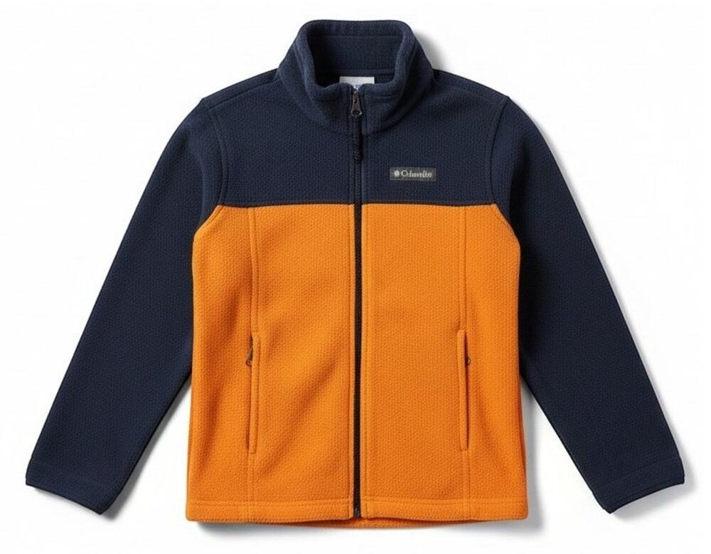 Columbia Granite Mountain Fleece Jacket Gorpcore Full Zip Blue Orange Sz S Youth